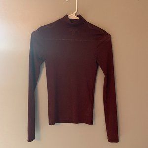 Topshop long sleeve turtleneck, maroon, size 4